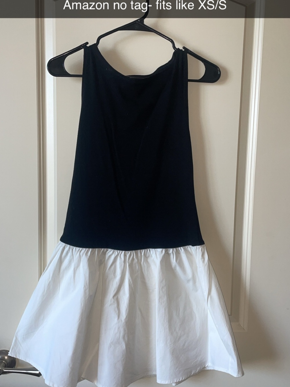 Amazon Black and White Sleeveless Drop-Waist Dress